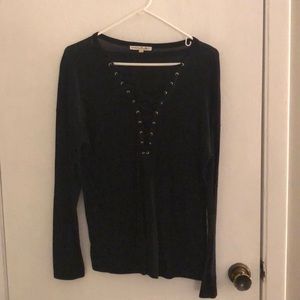 Express One Eleven soft long sleeve v neck t shirt